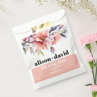 Sachets En Papier Peach pink rhododendron, bold typography wedding