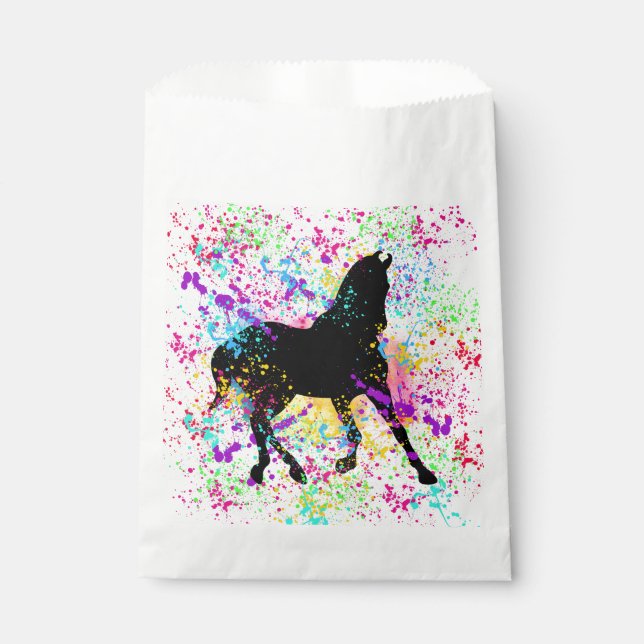 Sachets En Papier Peinture à cheval noir (Devant)