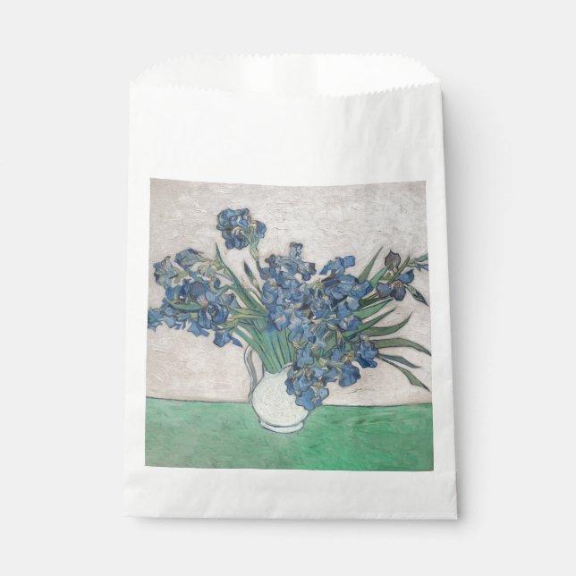 Sachets En Papier Peinture impressionniste Vase d'Iris de Van Gogh (Devant)