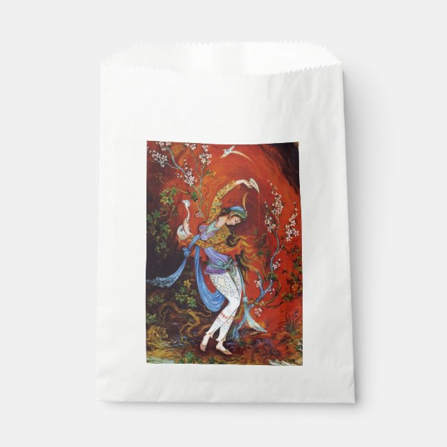 Sachets En Papier Peinture miniature d'une nymphe persane (Devant)