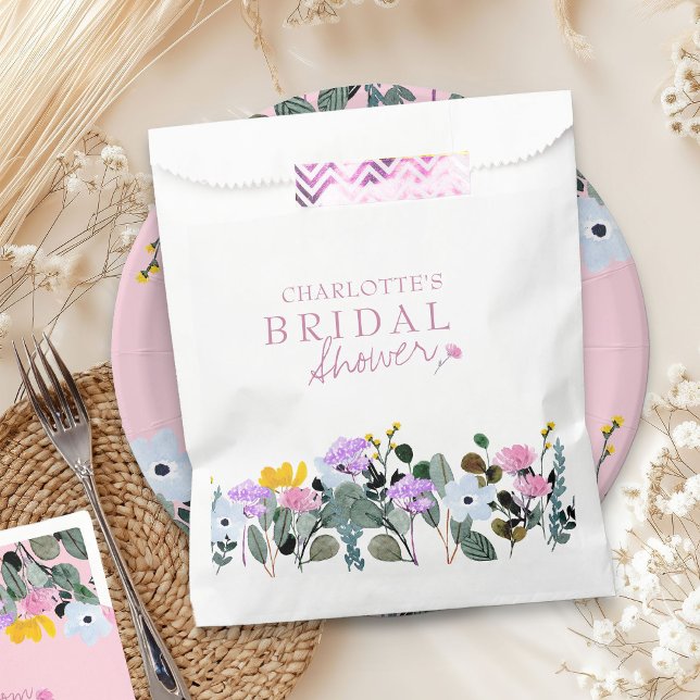 Sachets En Papier Pelouse fleur sauvage Jolie Fête des mariées flora (Bridal Shower favor bags from my Wildflower Lawn Bridal Shower Collection)