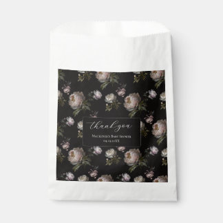 Sachets En Papier Peony Moody Floral Baby Shower Thank You Sticker