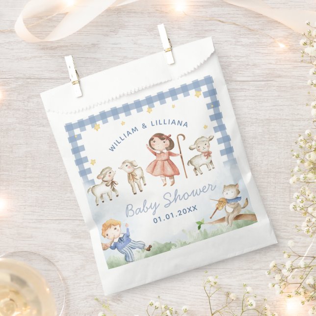 Sachets En Papier Pépinière rime Baby shower Favoriser sac (Coupé)