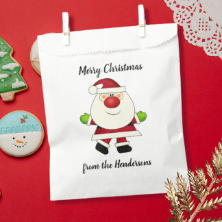 Sachets En Papier Père Noël à noeud rouge