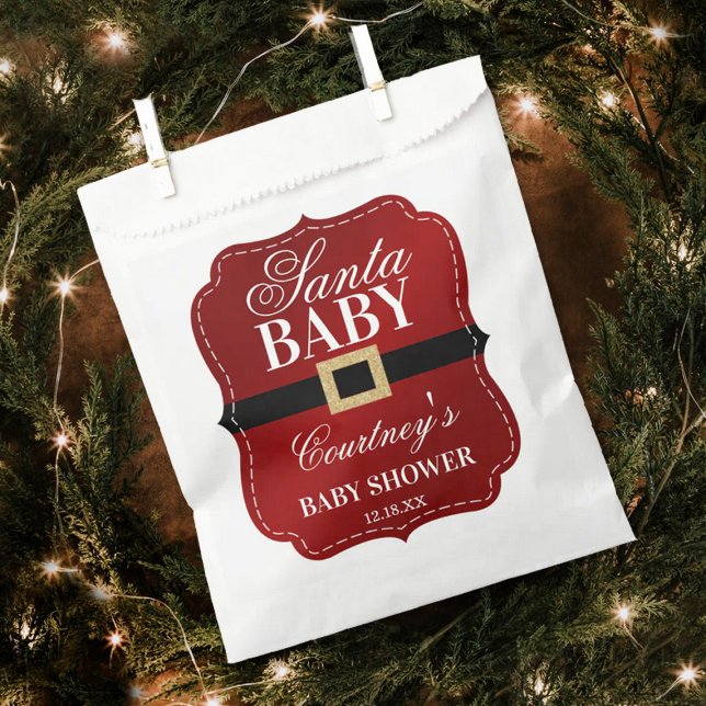 Sachets En Papier Père Noël Baby | Baby shower de Noël (Créateur téléchargé)