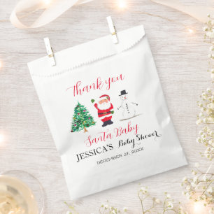 Sachets En Papier Père Noël Baby shower Red Cute Merci simple