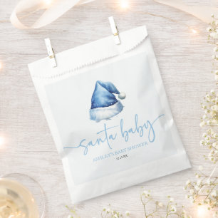 Sachets En Papier Père Noël Bleu Casquette Noël Baby shower de Noël