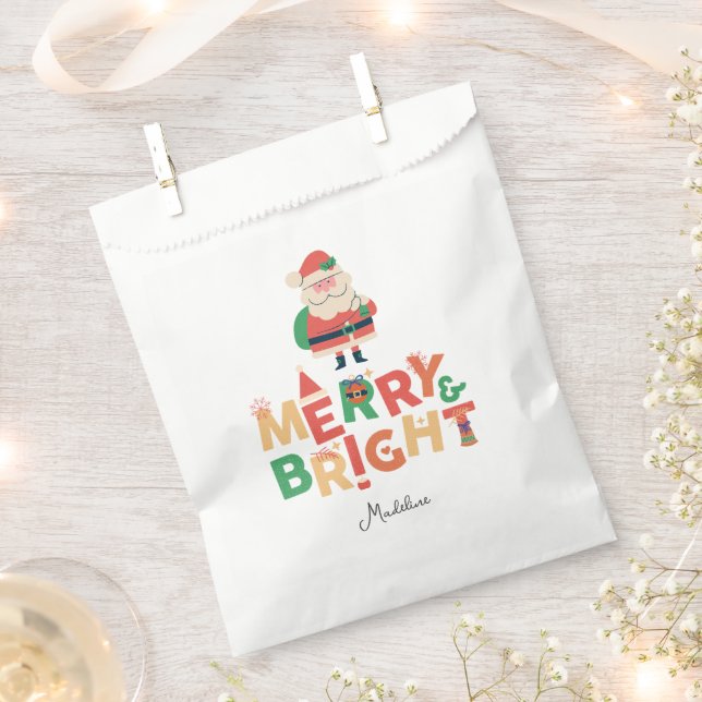 Sachets En Papier Père Noël coquin rétro (Coupé)