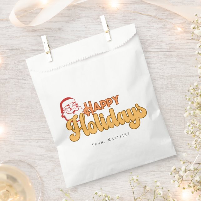 Sachets En Papier Père Noël coquin rétro (Coupé)