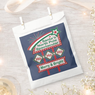 Sachets En Papier Père Noël's Retro Marquee - Ho Ho Ho Joyeux et lum