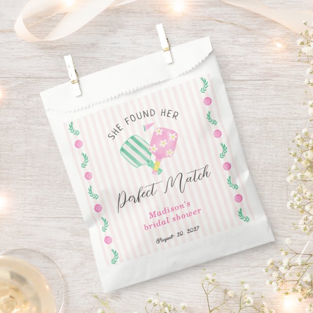 Sachets En Papier Perfect Match Pickleball Bridal Shower Welcome (Coupé)