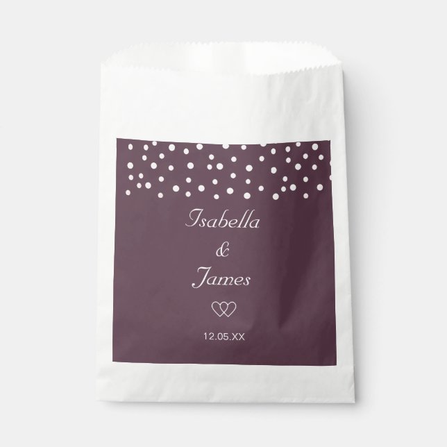 Sachets En Papier Perles chic sur cassis Mariage (Devant)