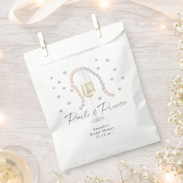 Sachets En Papier Perles & Prosecco - douche nuptiale (Coupé)