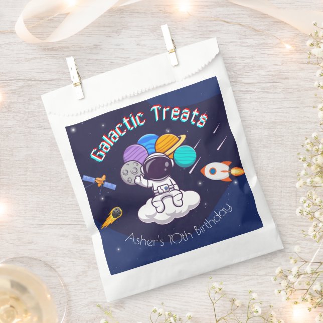 Sachets En Papier Personalized Astronaut Space Party Treats (Coupé)