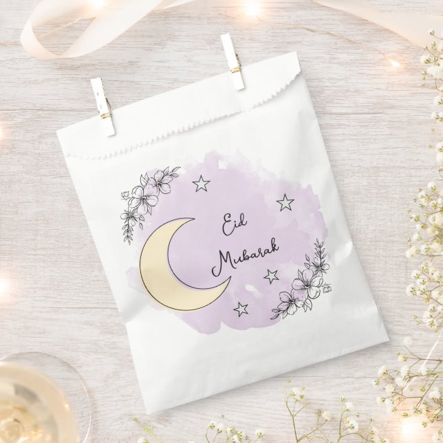 Sachets En Papier Personalized Lavender Eid Mubarak Favor Bag (Coupé)