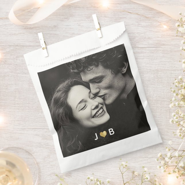 Sachets En Papier Personalized Photo Wedding Custom Initials Treat (Coupé)