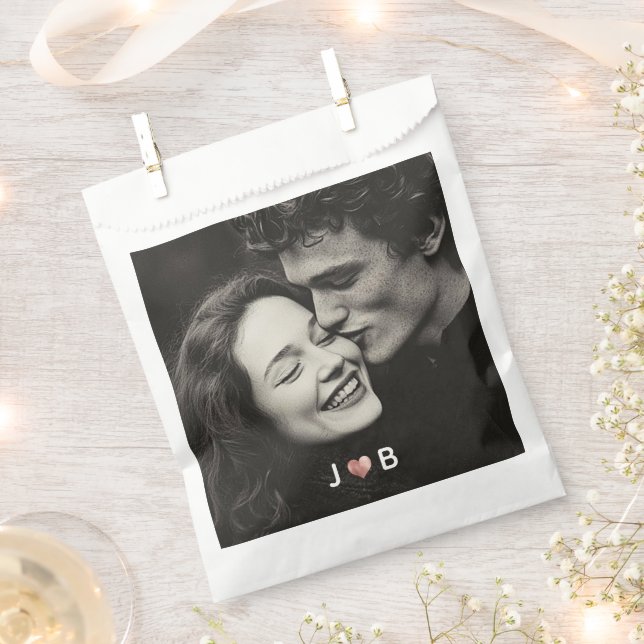 Sachets En Papier Personalized Photo Wedding Custom Initials Treat (Coupé)