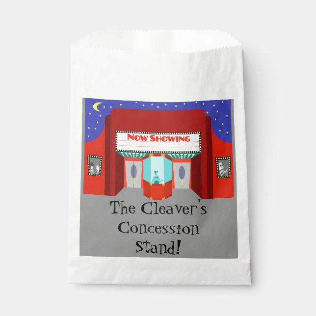 Sachets En Papier Personnalisable Retro Movie Theater Favoriser les  (Devant)