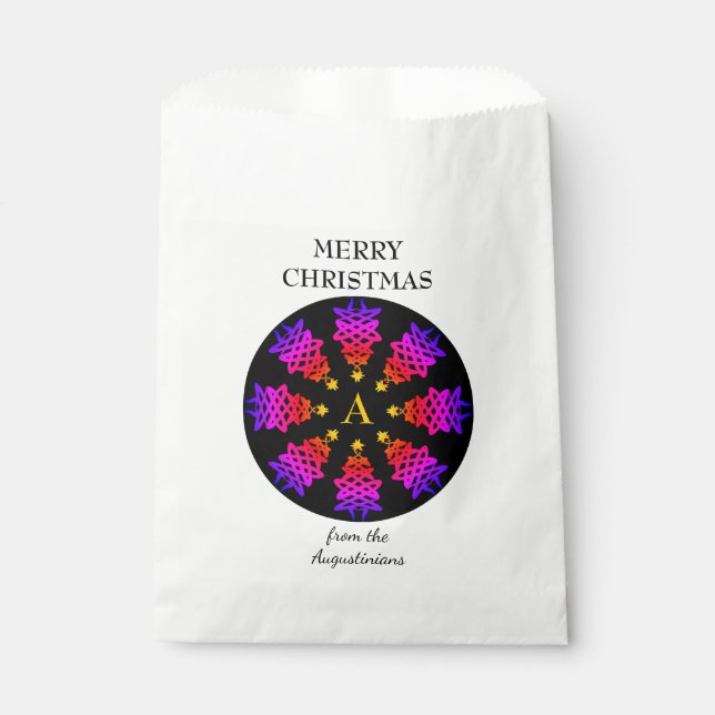 Sachets En Papier Personnalisé | ARBRE DE NOËL | Festive (Devant)