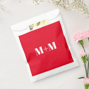 Sachets En Papier Personnaliser avec la lettre initiale blanche Nomb
