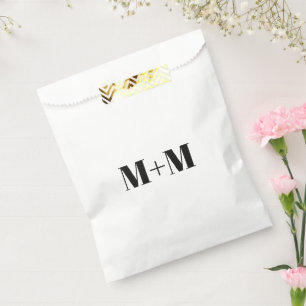 Sachets En Papier Personnaliser avec lettre noire initiale Numéro bl