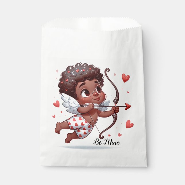 Sachets En Papier Personnaliser de charme de Cupid fête d'anniversai (Devant)