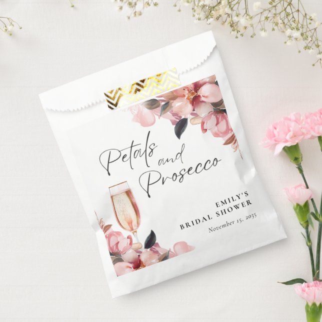 Sachets En Papier Pétales et Prosecco Fête de Mariage Florale (Scellé)