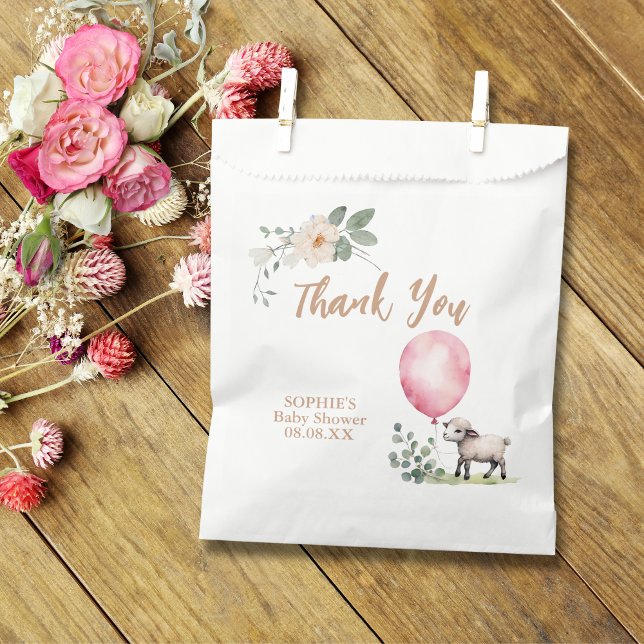 Sachets En Papier Petit Agneau rose floral doux (Créateur téléchargé)