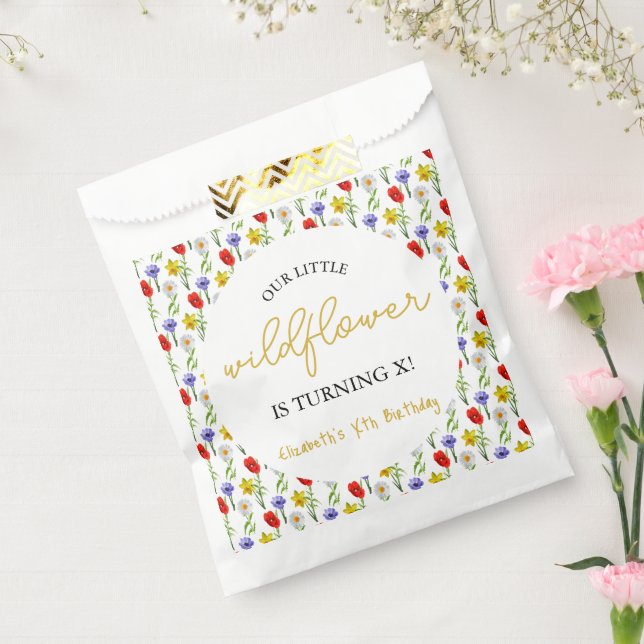 Sachets En Papier Petit Anniversaire de enfant Fleur sauvage (Scellé)