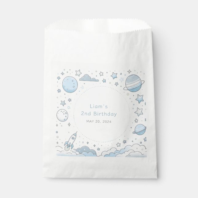 Sachets En Papier Petit astronaute, gros Anniversaires de enfants du (Devant)