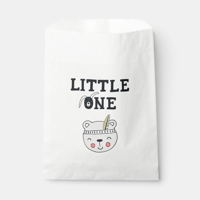 Sachets En Papier Petit | Baby Indian Picnic Bear | (Devant)