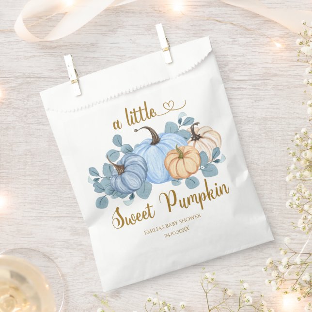Sachets En Papier Petit baby shower citrouille doux (Coupé)