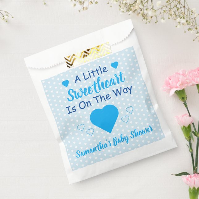 Sachets En Papier Petit Baby shower de coeur (Scellé)