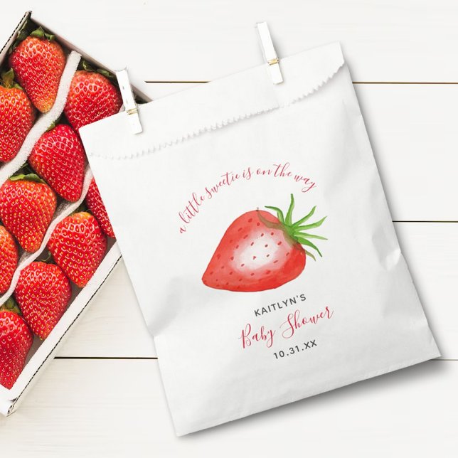 Sachets En Papier Petit Baby shower de fraises doux (Créateur téléchargé)