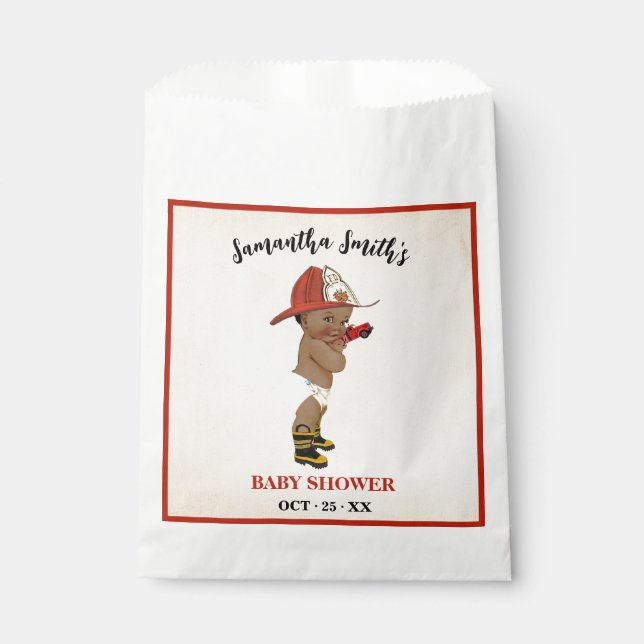 Sachets En Papier Petit Baby shower de pompier AA Favoriser le sac (Devant)