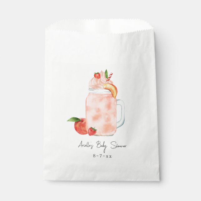 Sachets En Papier Petit Baby shower Fruit Smoothie Fille Peach (Devant)
