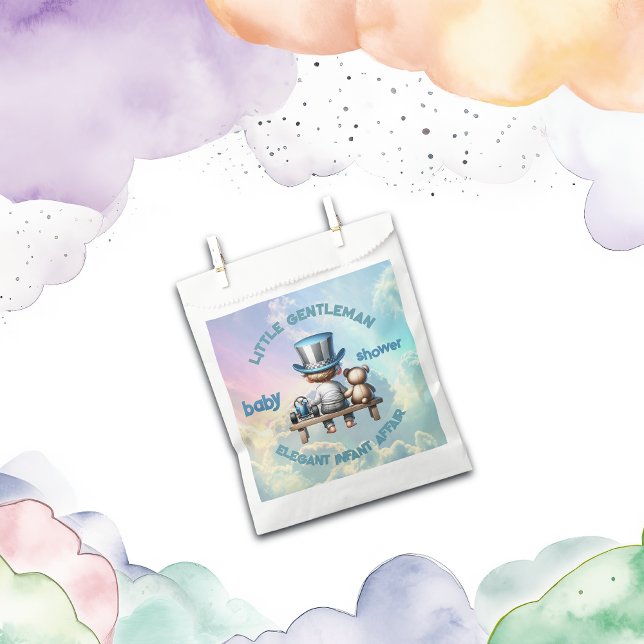 Sachets En Papier Petit Baby shower Gentleman | (Créateur téléchargé)