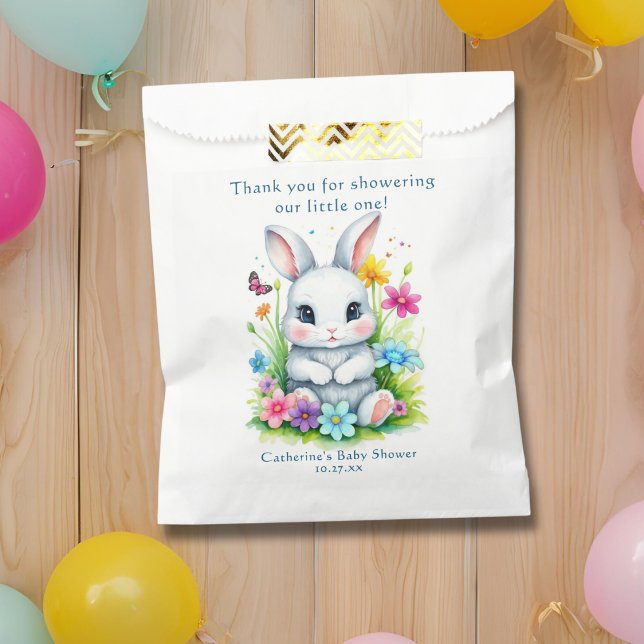 Sachets En Papier Petit Bunny Jardin Fleur sauvage Baby shower de Pâ (Créateur téléchargé)