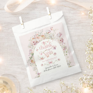 Sachets En Papier Petit Buterfly Blush rose Floral Baby shower fille