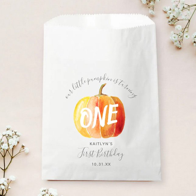 Sachets En Papier Petit Citrouille 1er anniversaire (Créateur téléchargé)