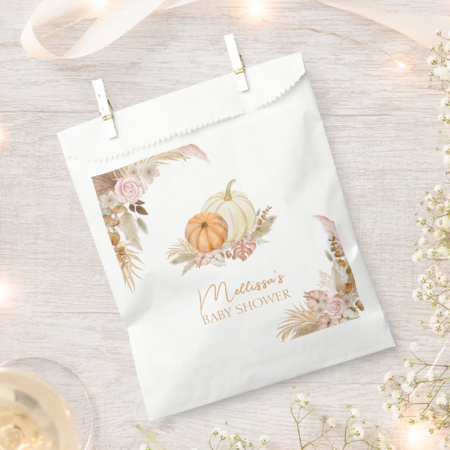 Sachets En Papier Petit Citrouille Automne Boho automne Baby shower  (Coupé)