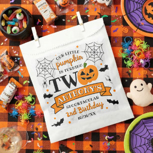 Sachets En Papier Petit Citrouille Deux Ans Halloween Deuxième Anniv
