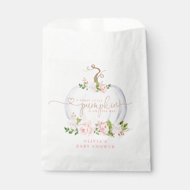 Sachets En Papier Petit citrouille en or rose (Devant)