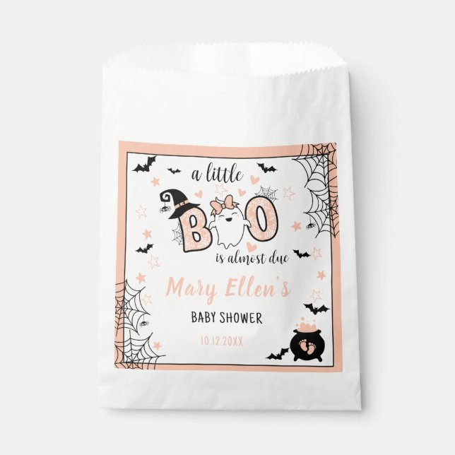 SACHETS EN PAPIER PETIT LITTLE BOO ROSE HALLOWEEN BABY SHOWER (Devant)