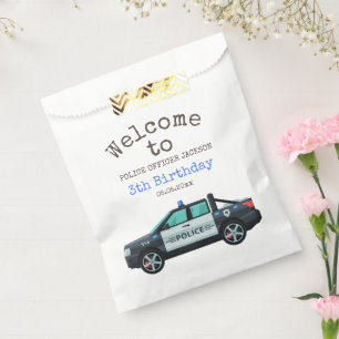 Sachets En Papier Petit Officier Anniversaire Police Personnalisé