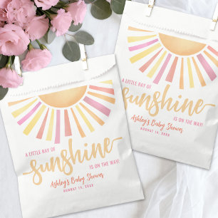 Sachets En Papier Petit Rayon De Soleil Rose Baby Shower