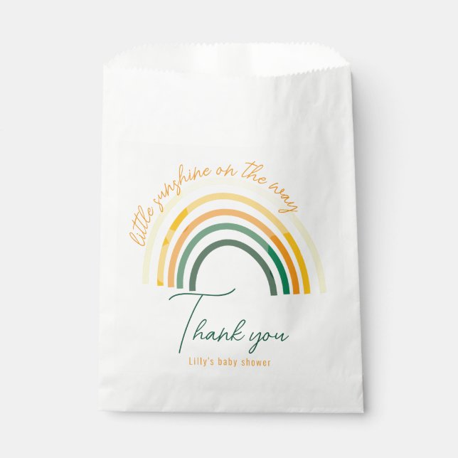 Sachets En Papier Petit soleil sur le chemin bébé douche (Devant)