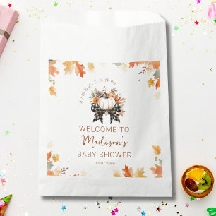 Sachets En Papier Petite citrouille  Shower de bébé d'automne Floral