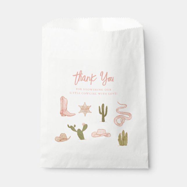 Sachets En Papier Petite fille Baby shower rose (Devant)