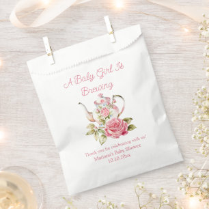 Sachets En Papier petite fille brasse le baby shower de fête du thé 
